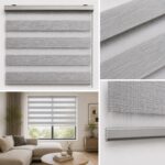 Διπλό Ρόλερ Zebra Silver Grey με Υφαντή Υφή