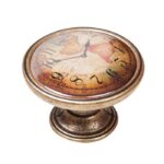 Πομολάκι Vintage Χρυσό Αντικέ - Ρολόι Παγκόσμιος Χάρτης