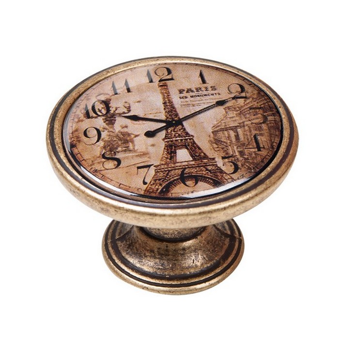 pomolaki-vintage-xryso-antike-550BR05 Πομολάκι Vintage Χρυσό Αντικέ - Ρολόι Paris Πύργος Άιφελ - Image 1