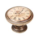 Πομολάκι Vintage Χρυσό Αντικέ Roman Clock Φ37mm