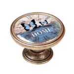 Πομολάκι Vintage Χρυσό Αντικέ Home Butterflies Φ37mm