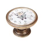 Πομολάκι Vintage Χρυσό Αντικέ Love Butterfly Clock Φ37mm