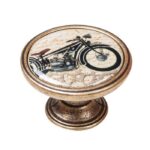 Πομολάκι Vintage Χρυσό Αντικέ Classic Motorcycle Φ37mm