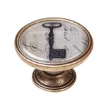 Πομολάκι Vintage Χρυσό Αντικέ Vintage Key Blue Φ37mm