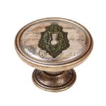 Πομολάκι Vintage Χρυσό Αντικέ Ornate Keyhole Φ37mm