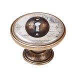 Πομολάκι Vintage Χρυσό Αντικέ Antique Keyhole Φ37mm