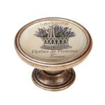 Πομολάκι Vintage Χρυσό Αντικέ Lavender Basket Φ37mm