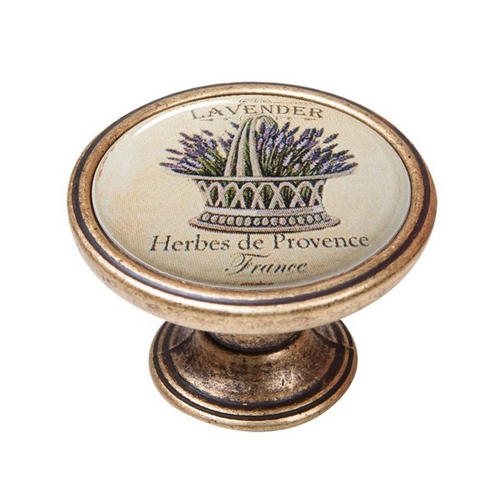 pomolaki-vintage-xryso-antike-550BR46 Πομολάκι Vintage Χρυσό Αντικέ Lavender Basket Φ37mm - Image 1