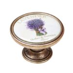 Πομολάκι Vintage Χρυσό Αντικέ Lavender Bouquet Φ37mm