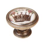 Πομολάκι Vintage Χρυσό Αντικέ Crown Roses Φ37mm