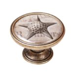 Πομολάκι Vintage Χρυσό Αντικέ Vintage Starfish Φ37mm