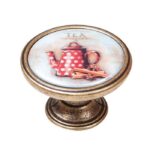 Πομολάκι Vintage Χρυσό Αντικέ Red Teapot Φ37mm