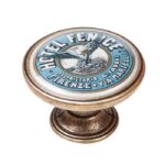 Πομολάκι Vintage Χρυσό Αντικέ Hotel Fenice Firenze Φ37mm