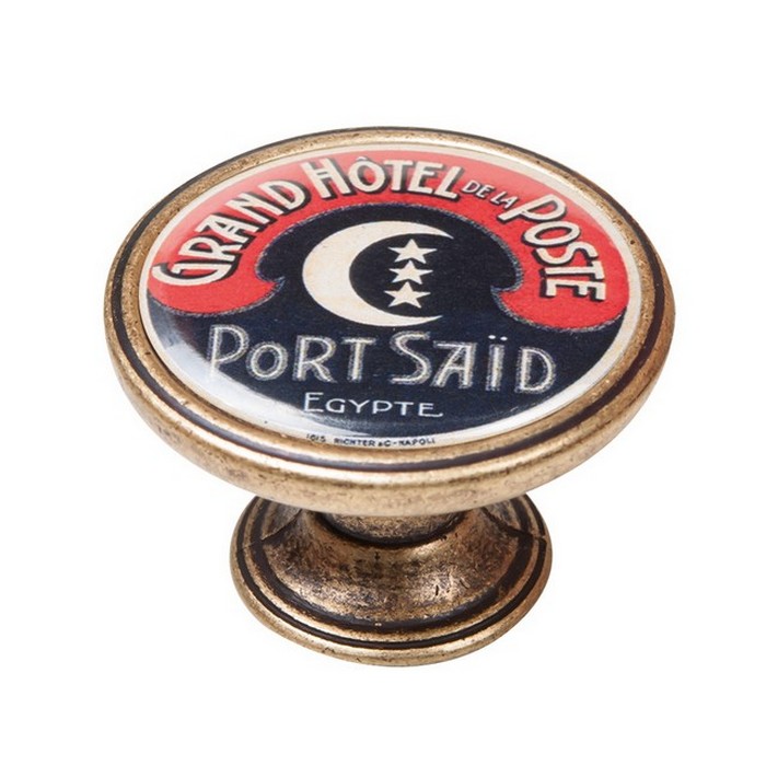 pomolaki-vintage-xryso-antike-550BR75 Πομολάκι Vintage Χρυσό Αντικέ Grand Hotel Port Said Φ37mm - Image 1