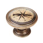 Πομολάκι Vintage Χρυσό Αντικέ Vintage Compass Rose Φ37mm
