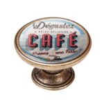 Πομολάκι Vintage Χρυσό Αντικέ Vintage Café Sign Φ37mm