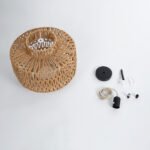 GLOBOSTAR® JENSON 00909 Boho Κρεμαστό Φωτιστικό Οροφής με Ντουί 1 x E27 AC 220-240V IP20 - Μπεζ - Μ33 x Π33 x Υ28cm - Image 11