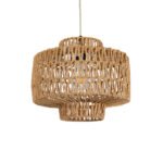 GLOBOSTAR® JENSON 00909 Boho Κρεμαστό Φωτιστικό Οροφής με Ντουί 1 x E27 AC 220-240V IP20 - Μπεζ - Μ33 x Π33 x Υ28cm - Image 2