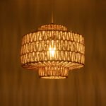 GLOBOSTAR® JENSON 00909 Boho Κρεμαστό Φωτιστικό Οροφής με Ντουί 1 x E27 AC 220-240V IP20 - Μπεζ - Μ33 x Π33 x Υ28cm - Image 3