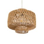 GLOBOSTAR® JENSON 00909 Boho Κρεμαστό Φωτιστικό Οροφής με Ντουί 1 x E27 AC 220-240V IP20 - Μπεζ - Μ33 x Π33 x Υ28cm - Image 6