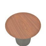 Βοηθητικό τραπέζι Dovel pakoworld mdf σε καρυδί-μαύρο μέταλλο Φ50x50εκ - Image 4