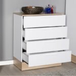 Συρταριέρα Pelita pakoworld σε λευκή-oak απόχρωση 72x40x88εκ - Image 2