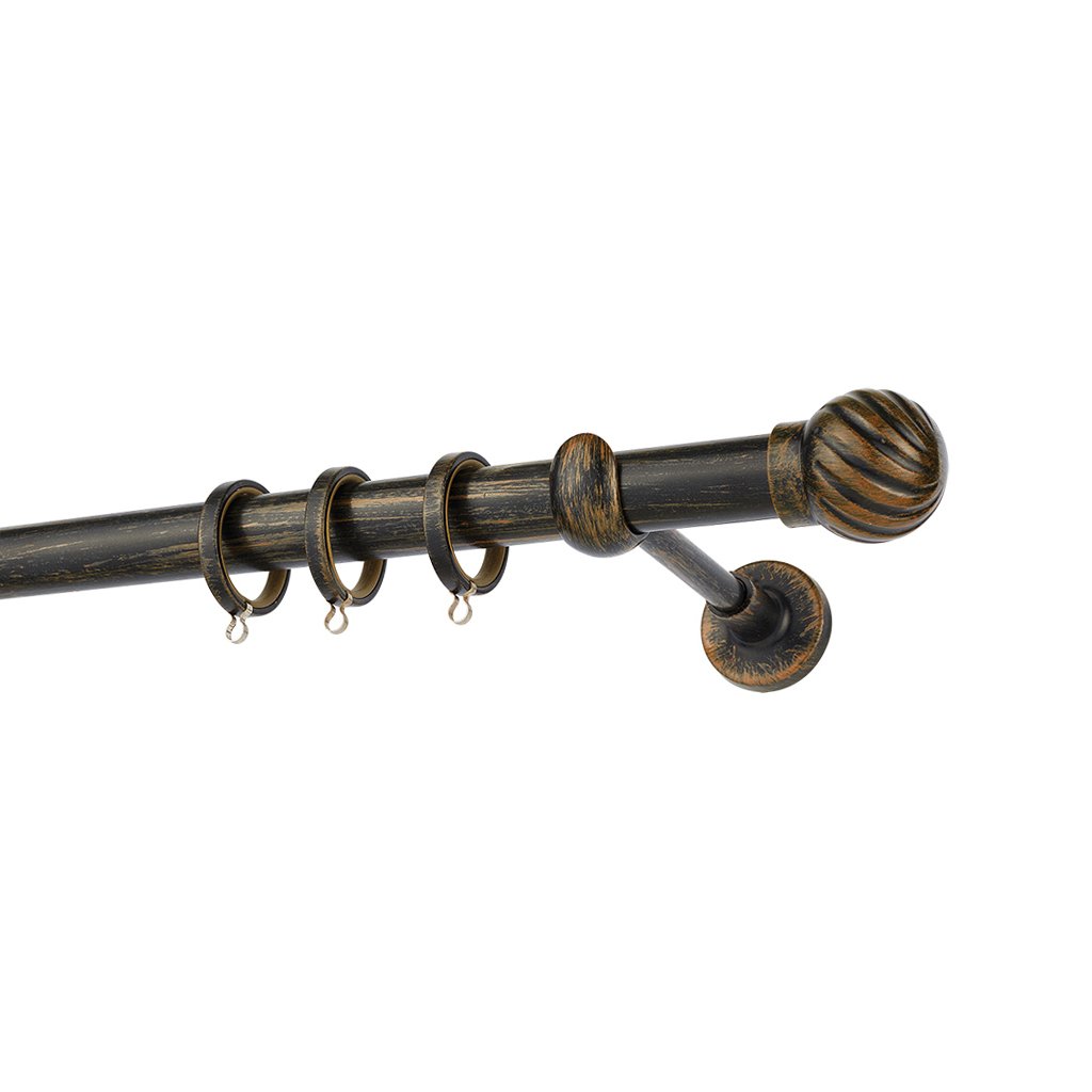 0427bpc-25-rustique-collection Κουρτινόξυλο Φ25 Zogometal R0427 Μαύρο Πατίνα Χαλκός - Image 1
