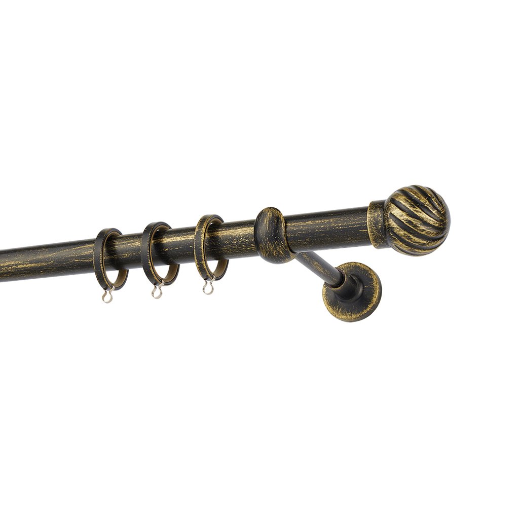 0427bpg-25-rustique-collection Κουρτινόξυλο Φ25 Zogometal R0427 Μαύρο Πατίνα Χρυσό - Image 1