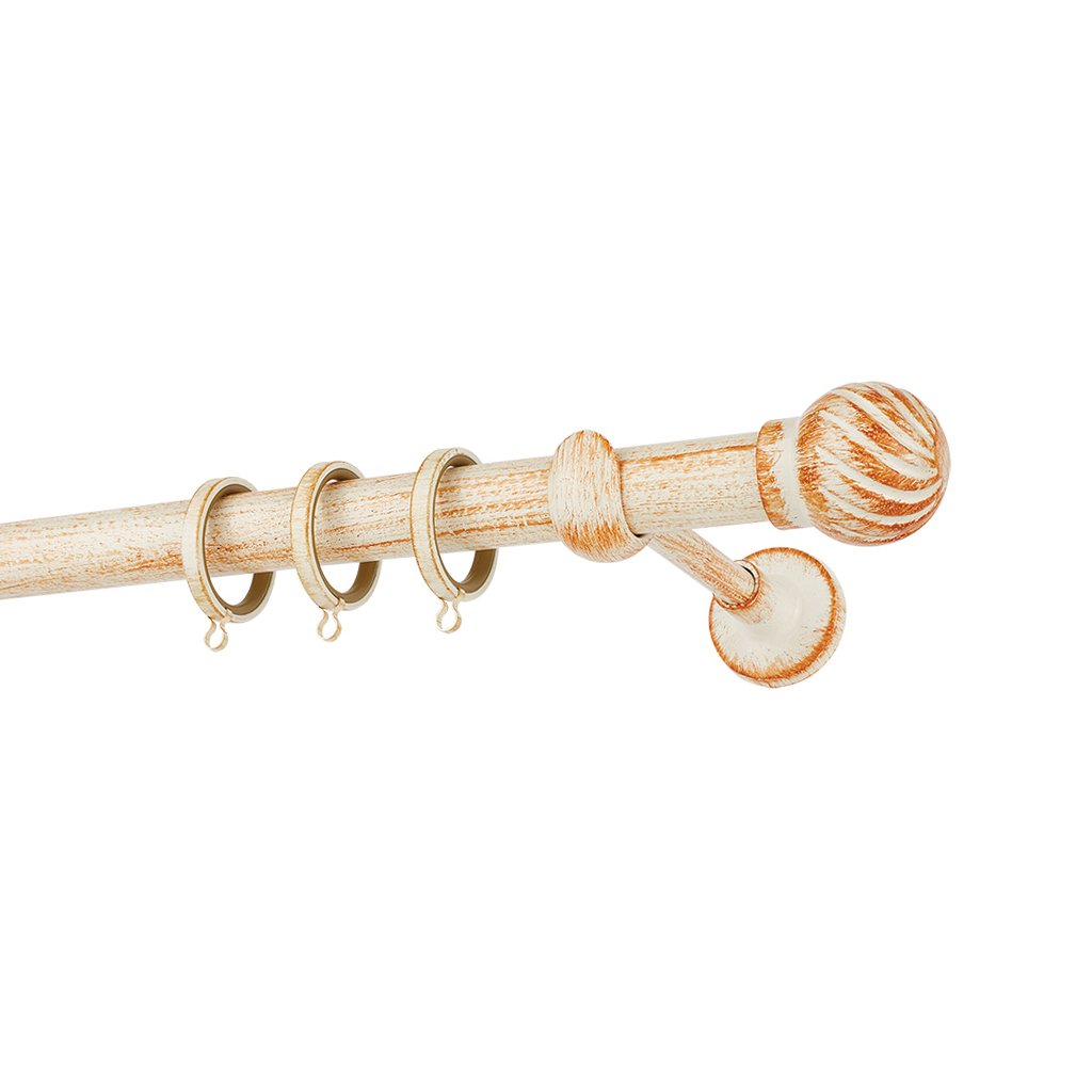 0427cpc-25-rustique-collection Κουρτινόξυλο Φ25 Zogometal R0427 Κρεμ Πατίνα Χαλκός - Image 1
