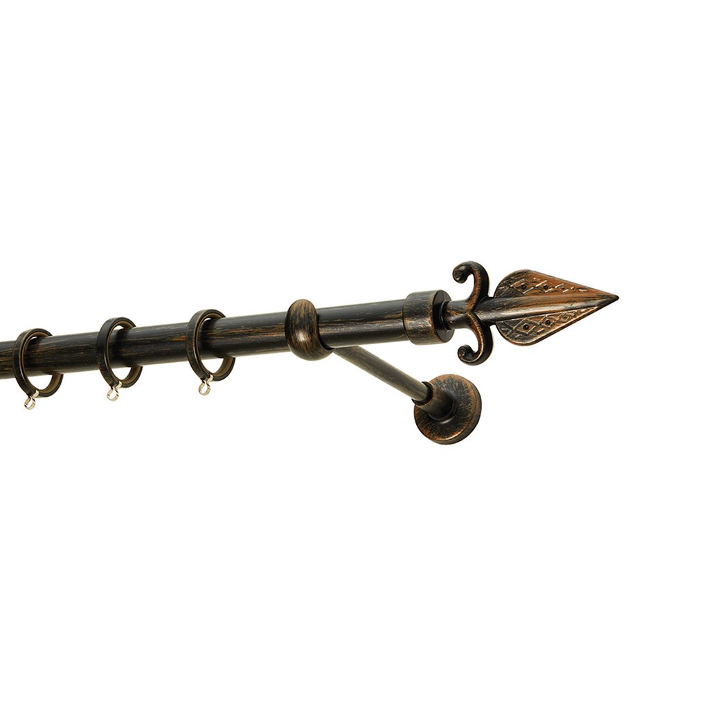 0447bpc-25-rustique-collection Κουρτινόξυλο Φ25 Zogometal R0447 Μαύρο Πατίνα Χαλκός - Image 1