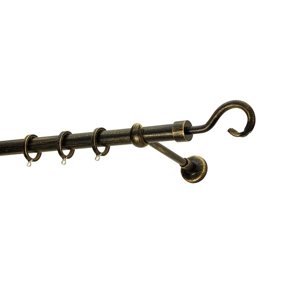 0450bpg-25-rustique-collection Κουρτινόξυλο Φ25 Zogometal R0450 Μαύρο Πατίνα Χρυσό - Image 1