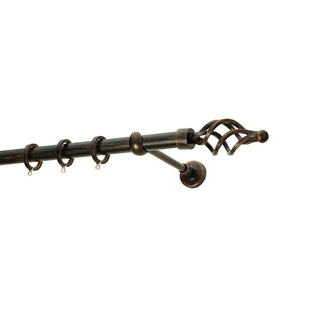 0454bpc-25-rustique-collection Κουρτινόξυλο Φ25 Zogometal R0454 Μαύρο Πατίνα Χαλκός - Image 1