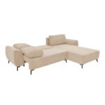 Kαναπές κρεβάτι τριθέσιος αναστρέψιμος Settee pakoworld ύφασμα με αποθηκευτικό χώρο σε μπεζ απόχρωση 286x204x93εκ - Image 3