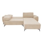 Kαναπές κρεβάτι τριθέσιος αναστρέψιμος Settee pakoworld ύφασμα με αποθηκευτικό χώρο σε μπεζ απόχρωση 286x204x93εκ - Image 4