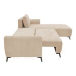 Kαναπές κρεβάτι τριθέσιος αναστρέψιμος Settee pakoworld ύφασμα με αποθηκευτικό χώρο σε μπεζ απόχρωση 286x204x93εκ - Image 6