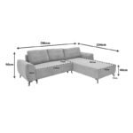 Kαναπές κρεβάτι τριθέσιος αναστρέψιμος Settee pakoworld ύφασμα με αποθηκευτικό χώρο σε μπεζ απόχρωση 286x204x93εκ - Image 10