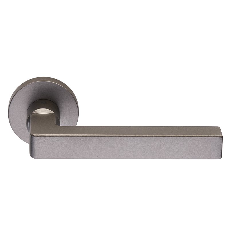 08.2291.04PZ.0065 Πόμολο Πόρτας Ζωγομετάλ 2291 Graphite Smoked με Round Ροζέτα - Image 1