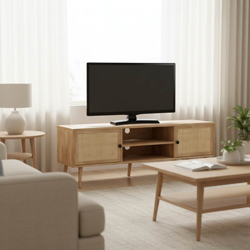 086-000012 Έπιπλο τηλεόρασης Oslo pakoworld sonoma 150x39x49εκ - Image 1