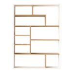Βιβλιοθήκη Decora pakoworld σε oak-λευκό απόχρωση 90x22x123.6εκ - Image 2