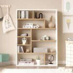 Βιβλιοθήκη Decora pakoworld σε oak-λευκό απόχρωση 90x22x123.6εκ - Image 3