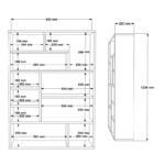 Βιβλιοθήκη Decora pakoworld σε oak-λευκό απόχρωση 90x22x123.6εκ - Image 4