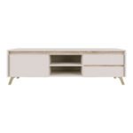Έπιπλο τηλεόρασης Belka pakoworld κρεμ με oak 155x45x53,6εκ - Image 2