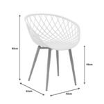 Τραπεζαρία με Πολυθρόνες Ezra λευκό και Τραπέζι Julita λευκό Φ80x73εκ Σετ 5τεμ - Image 7