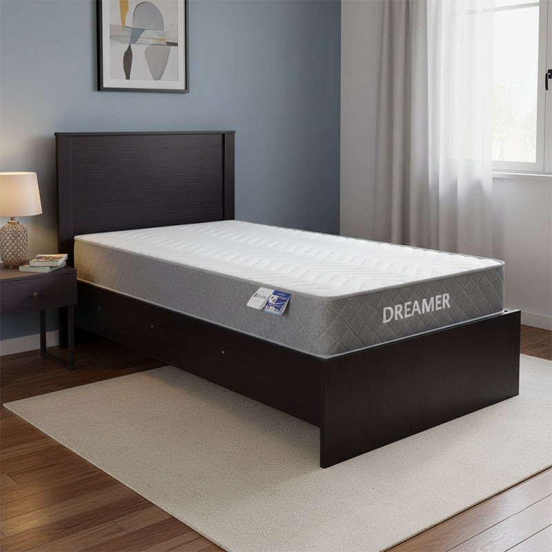 200-001457 Κρεβάτι με στρώμα Athos-Dreamer pakoworld wenge 90x190εκ - Image 1