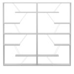 Βιβλιοθήκη Tars pakoworld γκρι-λευκό 168x24x157εκ - Image 2