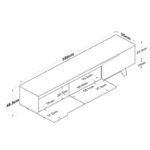 Έπιπλο τηλεόρασης Kasandra pakoworld μπεζ μαρμάρου-sonoma 180x35x48.5εκ - Image 8