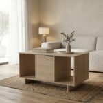 Τραπέζι σαλονιού Nalinda pakoworld sonoma 100x55x55εκ