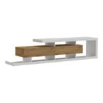 Έπιπλο τηλεόρασης Arbero pakoworld λευκό-oak 198x40x45εκ - Image 3