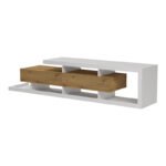 Έπιπλο τηλεόρασης Arbero pakoworld λευκό-oak 198x40x45εκ - Image 5