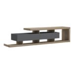 Έπιπλο τηλεόρασης Arbero pakoworld ανθρακί-sonoma 198x40x45εκ - Image 3